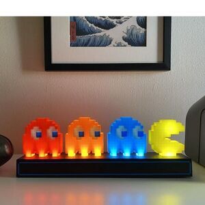 NIB Pac-Man & Ghosts Light Lamp Logo 3 Modes Gaming Decor By Paladone